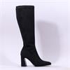 Pedro Anton Glasgow Knee High Heel Boot - Black Suede